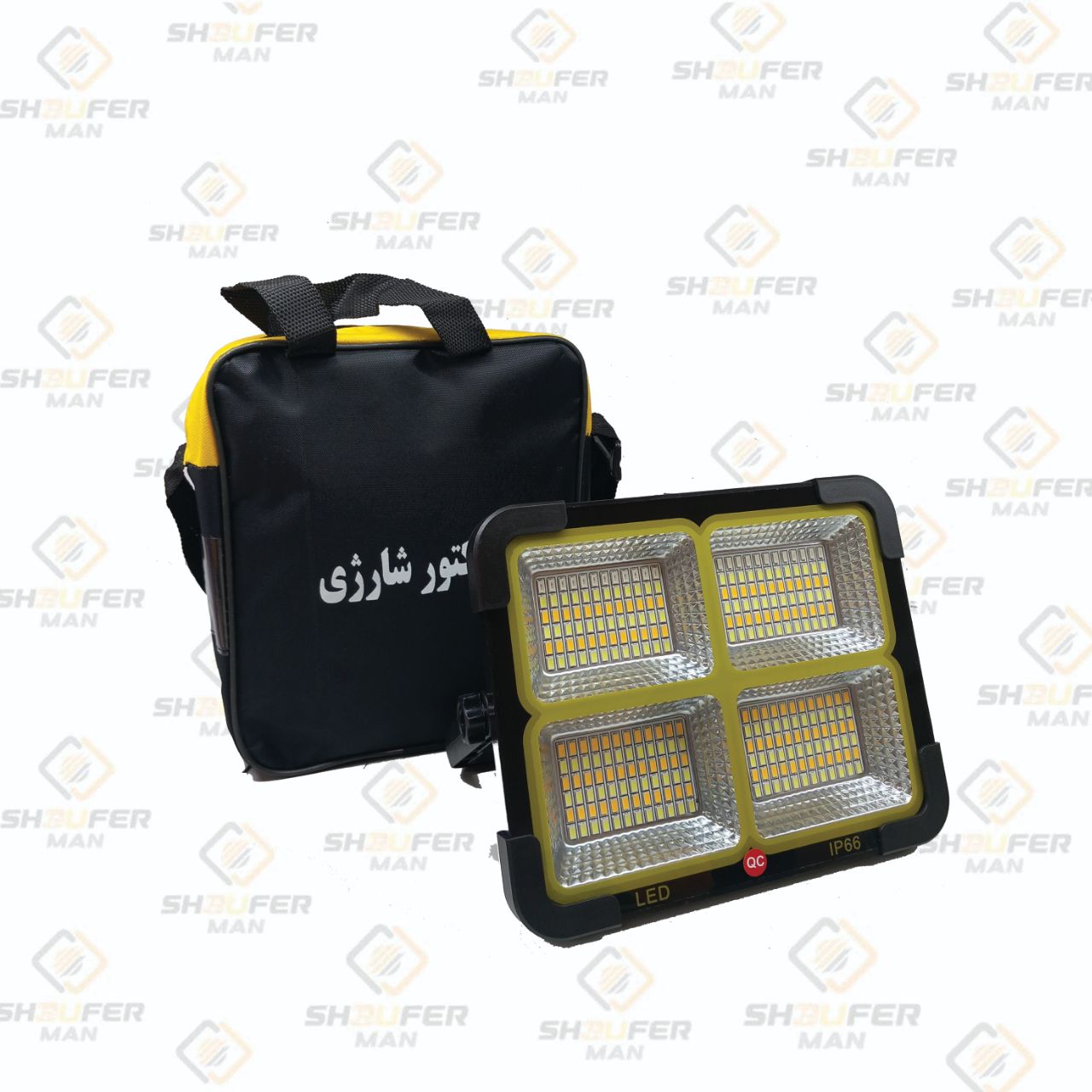 پروژکتور شارژی خورشیدی با توان : ۱۰۰ وات
